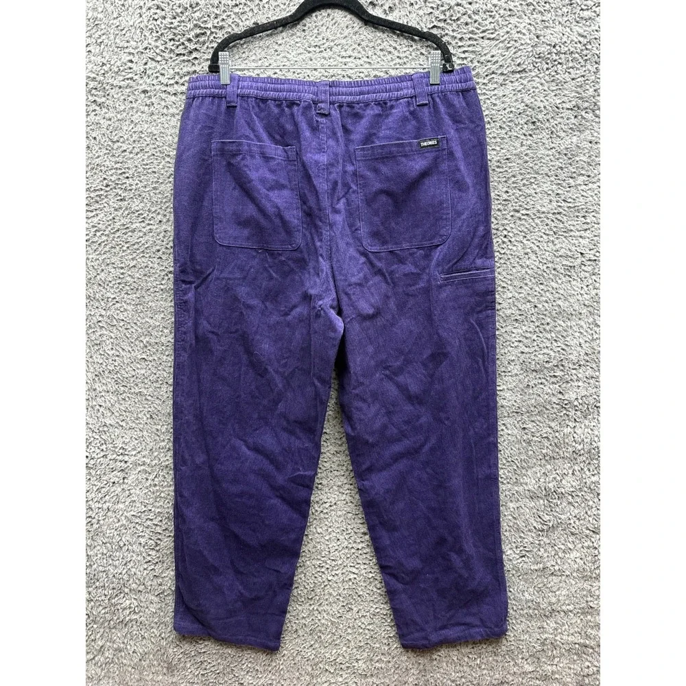 Theories of Atlantis Stamp Lounge Baggy Cord Pants Eggplant Mens Size XL